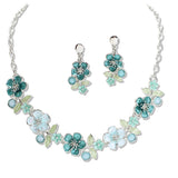 112962, ENAMEL BLOSSOM GARLAND BIB NECKLACE