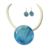 112968, RESIN DISC RIGID COLLAR NECKLACE