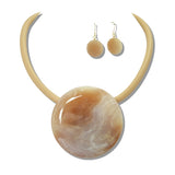 112968, RESIN DISC RIGID COLLAR NECKLACE