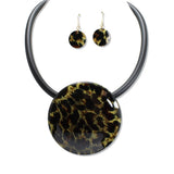 112968, RESIN DISC RIGID COLLAR NECKLACE