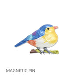 112971, ENAMEL SONGBIRD FABRIC SAFE MAGNETIC PIN