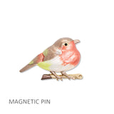 112971, ENAMEL SONGBIRD FABRIC SAFE MAGNETIC PIN