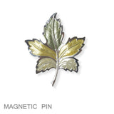 112978, ENAMEL BOTANICAL MAPLE LEAF FABRIC SAFE MAGNETIC PIN