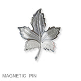 112978, ENAMEL BOTANICAL MAPLE LEAF FABRIC SAFE MAGNETIC PIN