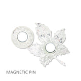 112978, SORORITY ENAMEL BOTANICAL MAPLE LEAF FABRIC SAFE MAGNETIC PIN