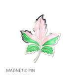 112978, ENAMEL BOTANICAL MAPLE LEAF FABRIC SAFE MAGNETIC PIN