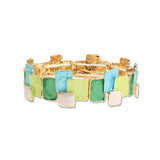 112979, ENAMEL GEOMETRIC BLOCK STRETCH BRACELET