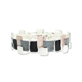 112979, ENAMEL GEOMETRIC BLOCK STRETCH BRACELET