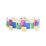112979, ENAMEL GEOMETRIC BLOCK STRETCH BRACELET