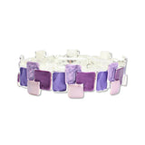 112979, ENAMEL GEOMETRIC BLOCK STRETCH BRACELET