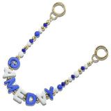 113010, GAMEDAY BLOCK LETTERING BEADED BAG CHARM