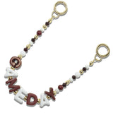 113010, GAMEDAY BLOCK LETTERING BEADED BAG CHARM
