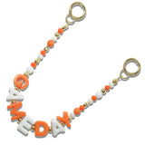 113010, GAMEDAY BLOCK LETTERING BEADED BAG CHARM