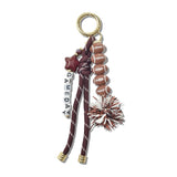 113012, GAMEDAY SPIRIT FOOTBALL POM POM BAG CHARM