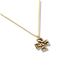 113065, CENTERED IN STRENGTH HAMMERED GREEK CROSS PENDANT NECKLACE
