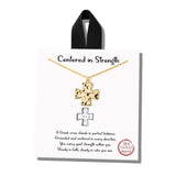 113065, CENTERED IN STRENGTH HAMMERED GREEK CROSS PENDANT NECKLACE