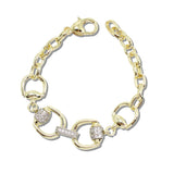 113067, 14K GOLD PLATED HERITAGE LINK PAVE CZ BRACELET