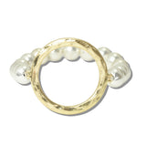 113084, HAMMERED OPEN CIRCLE BEADED STRETCH BRACELET