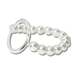 113084, HAMMERED OPEN CIRCLE BEADED STRETCH BRACELET