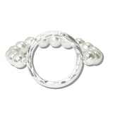 113084, HAMMERED OPEN CIRCLE BEADED STRETCH BRACELET