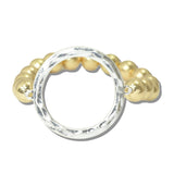 113084, HAMMERED OPEN CIRCLE BEADED STRETCH BRACELET