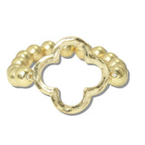 113085, HAMMERED CUTOUT QUATREFOIL BEADED STRETCH BRACELET