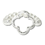 113085, HAMMERED CUTOUT QUATREFOIL BEADED STRETCH BRACELET
