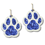 113089, GAMEDAY GLITTER PAW PRINT DANGLE EARRINGS