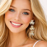 113098, SPUN WIRE FLORAL DROP EARRINGS