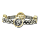 113114, WESTERN LIBERTY COIN TWISTED STRETCH BRACELET