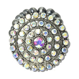 113117, WESTERN AB CRYSTAL CONCHO TRIPLE STRAND BEAD STRETCH BRACELET