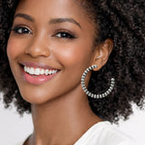 113120, WESTERN ANTIQUE BEADED C-HOOP EARRINGS