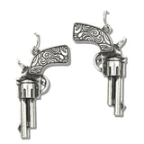 113121, WESTERN ENGRAVED PISTOL EARRINGS