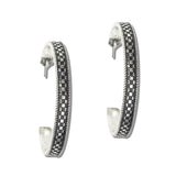 113122, WESTERN CHECKERED HOOP EARRINGS