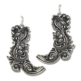 113123, WESTERN FLORAL COWBOY BOOT EARRINGS