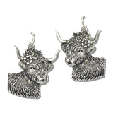 113124, WESTERN FLORAL COW EARRINGS