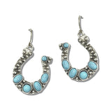 113125, WESTERN TURQUOISE HORSESHOE DANGLE EARRINGS