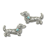 113127, WESTERN FLORAL DACHSHUND STUD EARRINGS