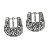 113129, WESTERN FLORAL BELT BUCKLE STUD EARRINGS