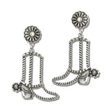 113159, WESTERN COWBOY BOOTS SILHOUETTE DROP EARRINGS