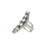 113165, WESTERN CHECKERBOARD LIGHTNING BOLT RING