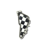 113165, WESTERN CHECKERBOARD LIGHTNING BOLT RING