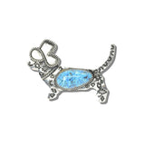 113166, WESTERN DACHSHUND TURQUOISE STONE RING