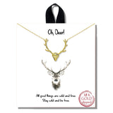 113175, OH DEER, REINDEER PENDANT NECKLACE
