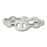 113178, 14K GOLD PLATED MARINER LINK CZ HINGED BRACELET
