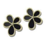 113186, 14K GOLD PLATED FLOWER BLOSSOM STUD EARRINGS