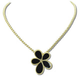 113187, 14K GOLD PLATED FLOWER BLOSSOM PENDANT NECKLACE