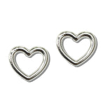 113192, 14K GOLD PLATED OPEN HEART STUD EARRINGS