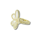 113198, 14K GOLD PLATED FLOWER BLOSSOM RING