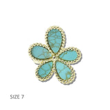 113199, 14K GOLD PLATED FLOWER BLOSSOM RING